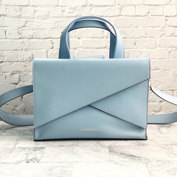 NWOT Emporio Armani Square Leather Satchel - Picture 1 of 11